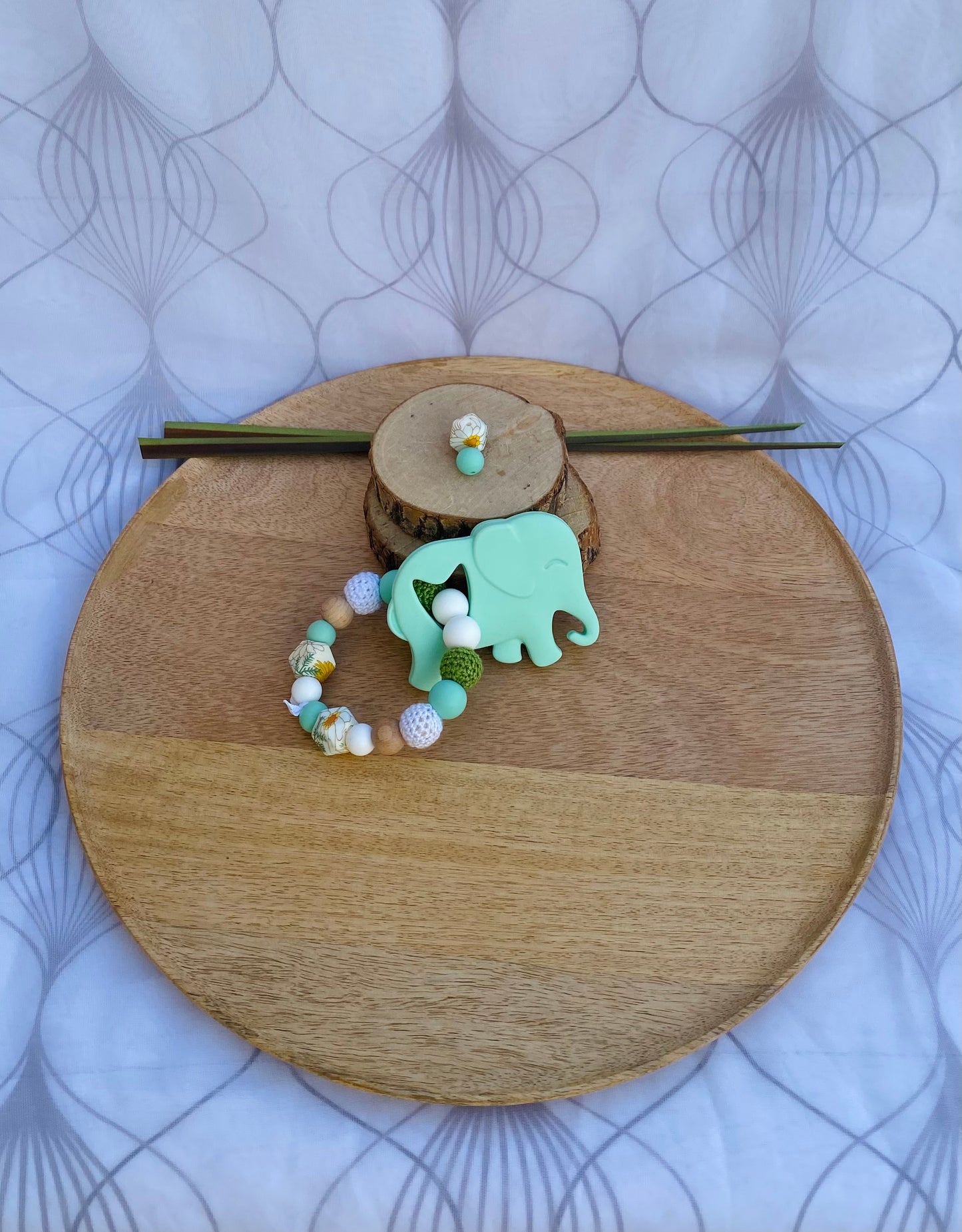 Anneau de dentition Eléphant vert