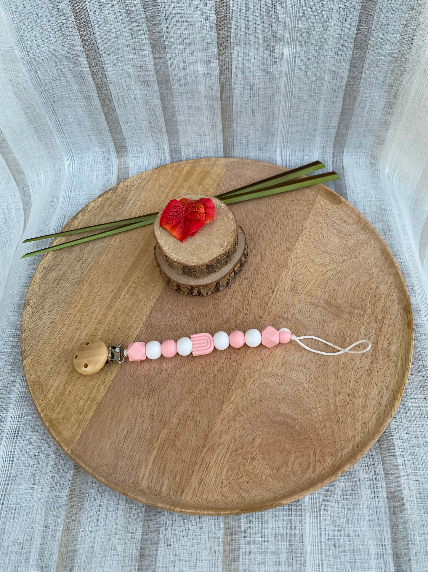 #Attache tétine arc en ciel rose# - #Mamour Créa#