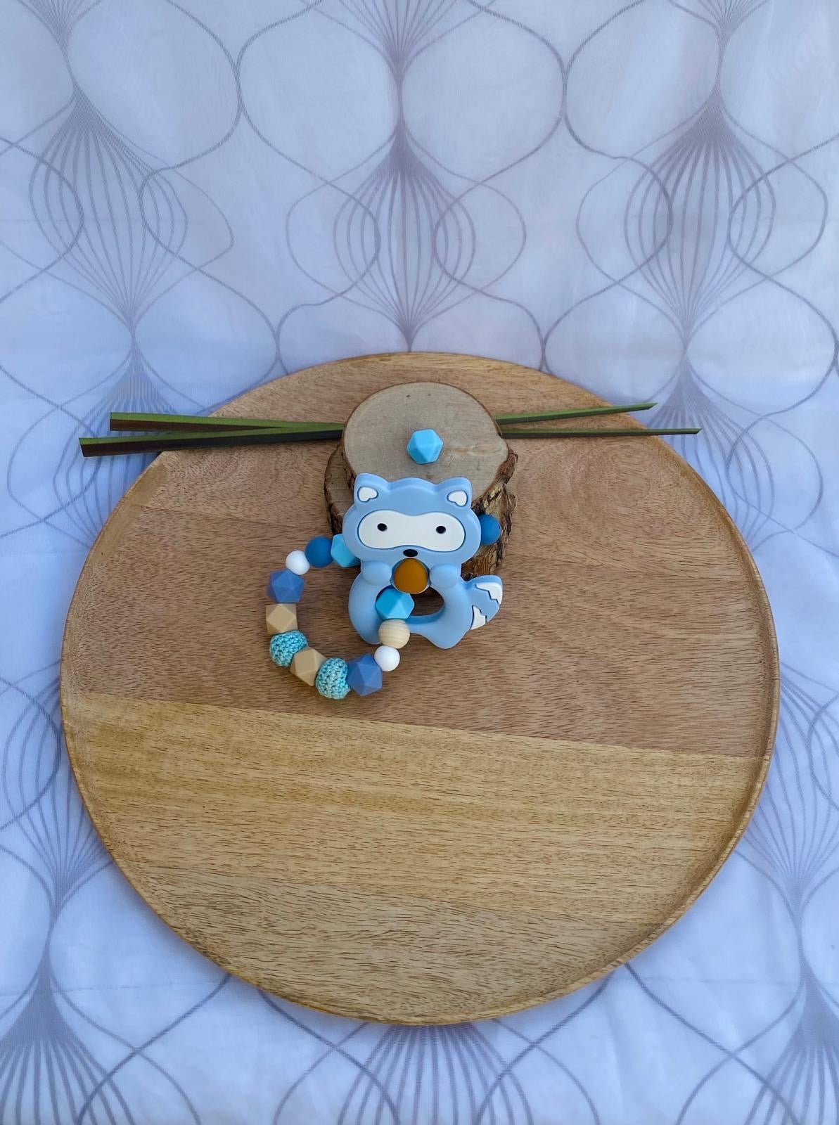 Anneau de dentition Raton laveur bleu - Mamour Créa