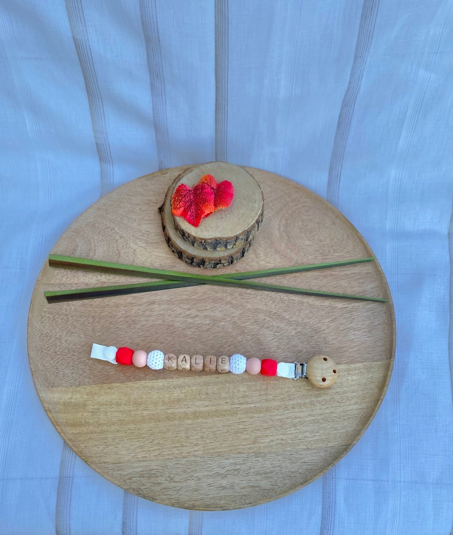 #Attache tétine bois et crochet# - #mamourcrea#