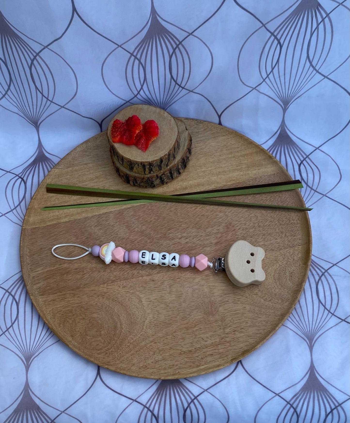 #Attache tétine fantaisie Rose et Violet # - #mamourcrea#