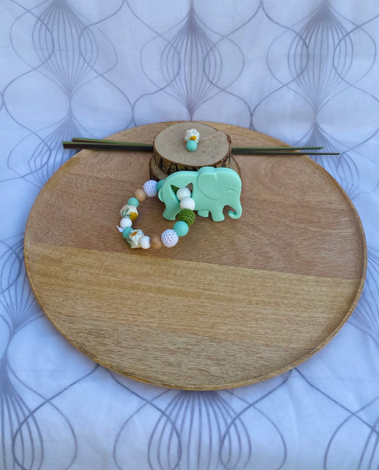 Anneau de dentition Eléphant vert