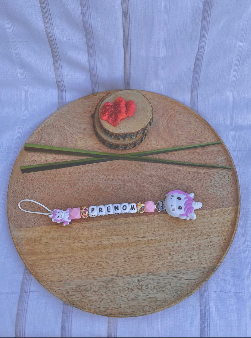 #attache tétine licorne perle papillon# - # Mamour Créa#