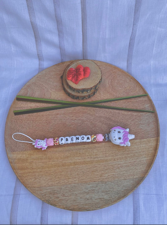 #attache tétine licorne perle papillon# - # Mamour Créa#