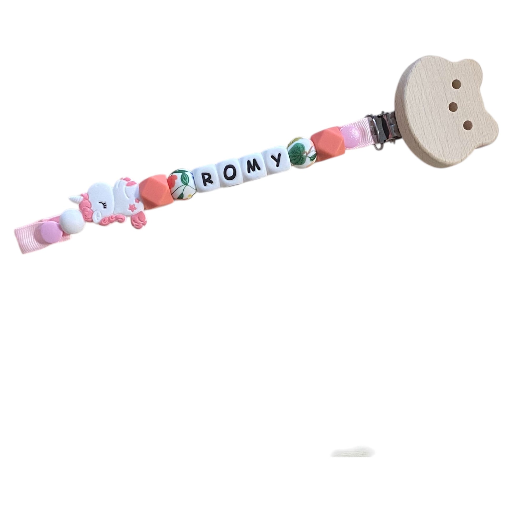 Attache tétine fantaisie | Perle Licorne - Mamour Créa