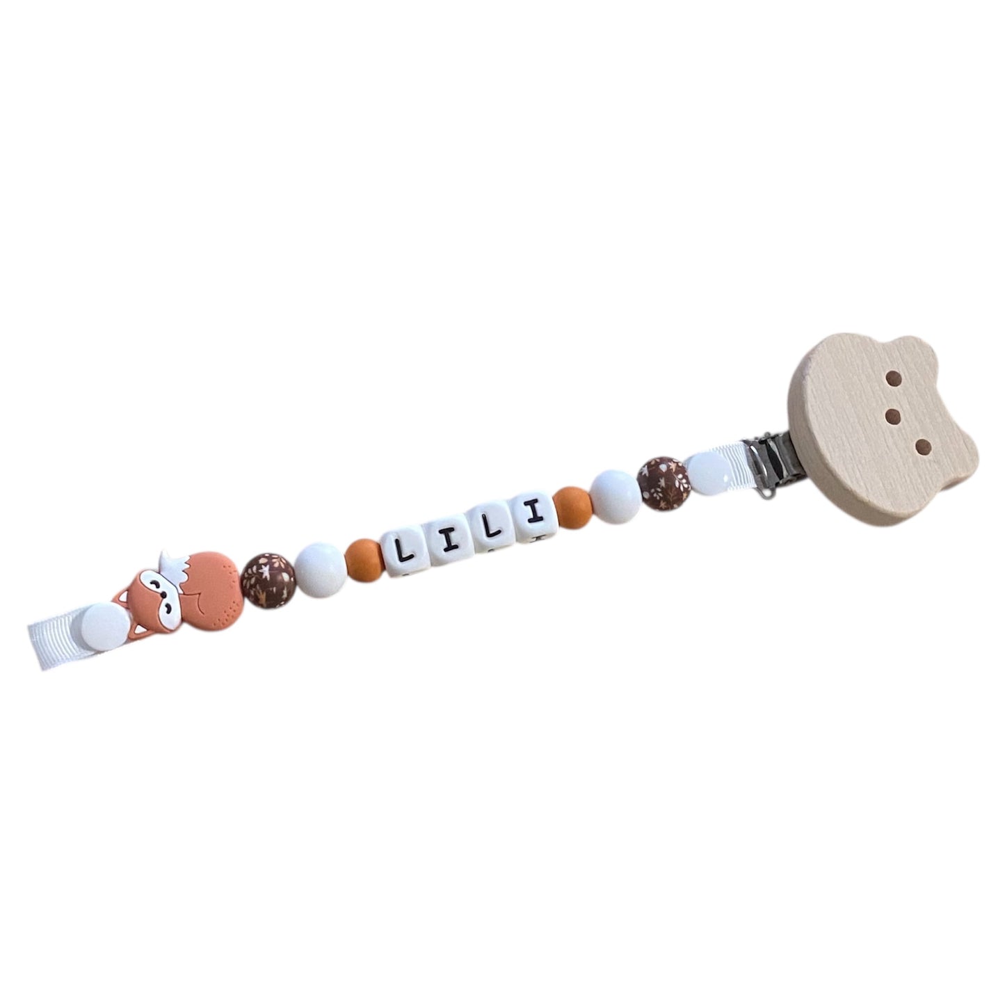 Attache tétine fantaisie | Perles Renard - Mamour  Créa