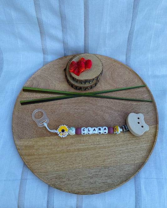 #Attache tétine tournesol clara# - #Mamour Créa#