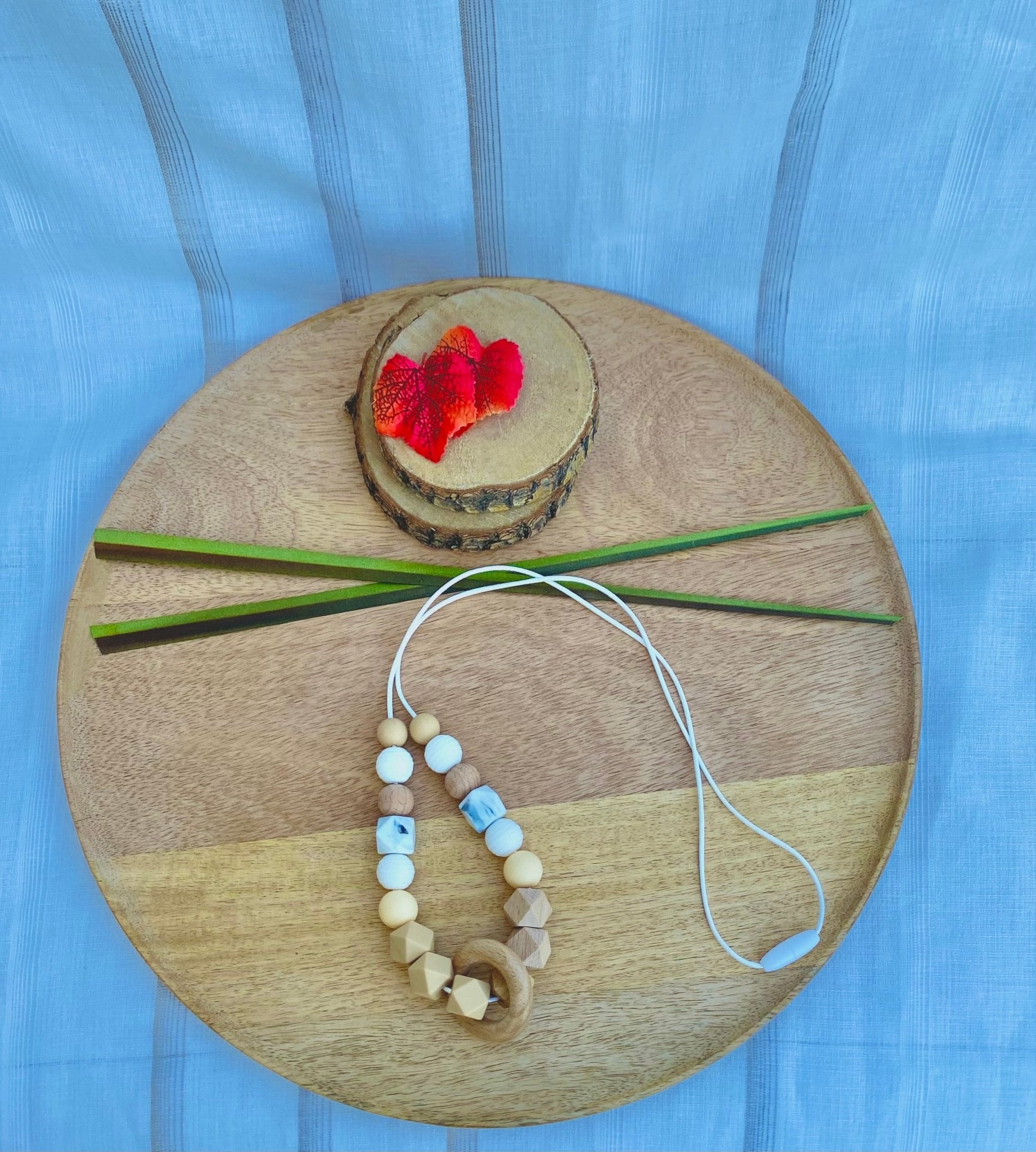 #Collier d'allaitement  bois et silicone# - #Mamour Créa#