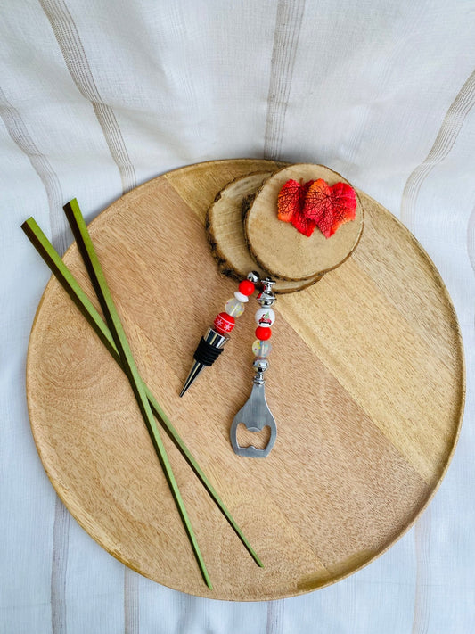 Duo bouchon à vin / décapsuleur - Mamour Créa